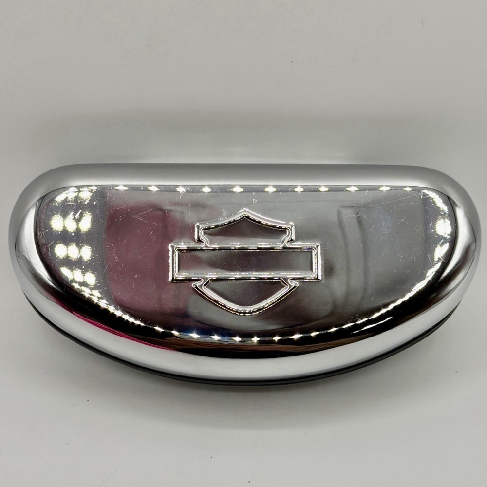 Harley Davidson Chrome Hard Clamshell Sunglasses Case Only No Glasses.